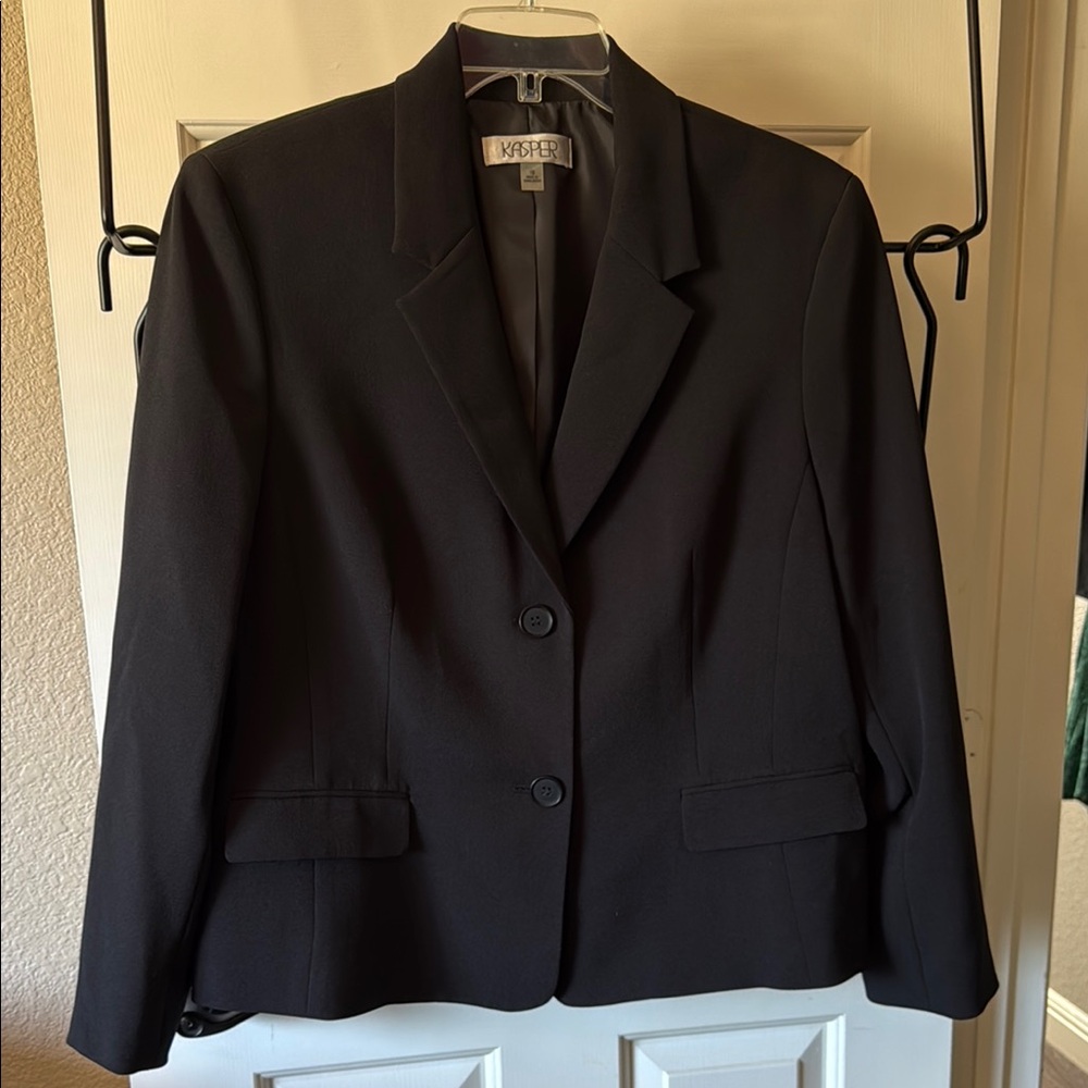 Kasper Black Blazer Professional Suit Jacket